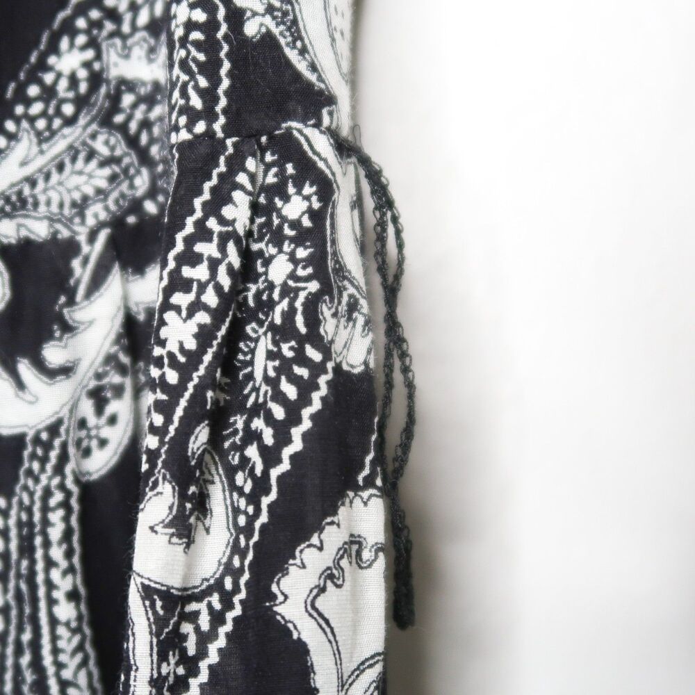 Talbots Womens Sheath Dress 4 Black White Paisley Silk Cotton Sheer Event Brunch - Picture 7 of 10